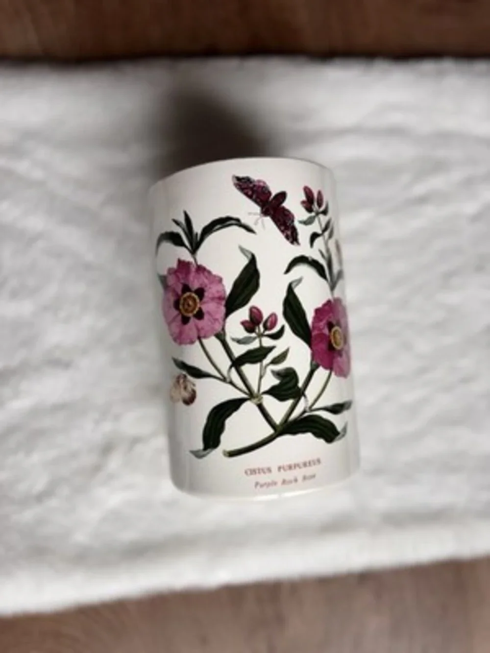 The Botanic Garden Purple Rock Rose Ceramic Vase Container Made In England